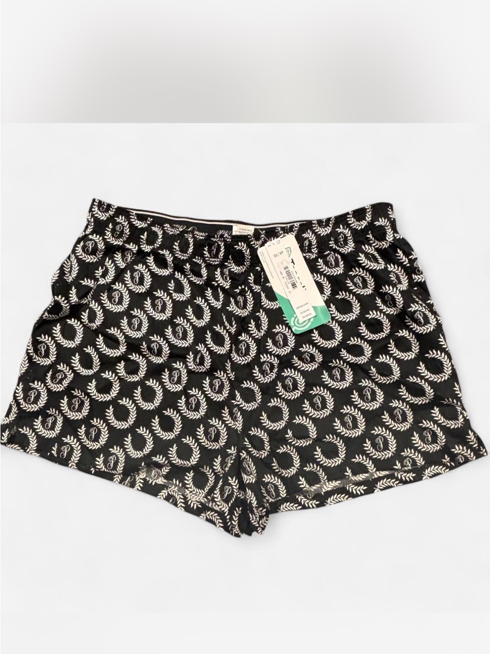 PINK Victoria's Secret Silky Black Printed Lounge Shorts